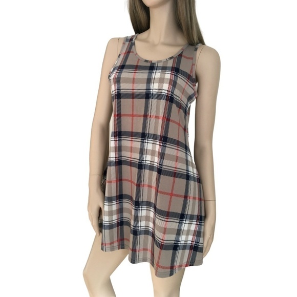 CUTE  Lildy Mini Dress Jumper Nova Check Plaid Sleeveless Tunic Pockets NWOT - Picture 6 of 12